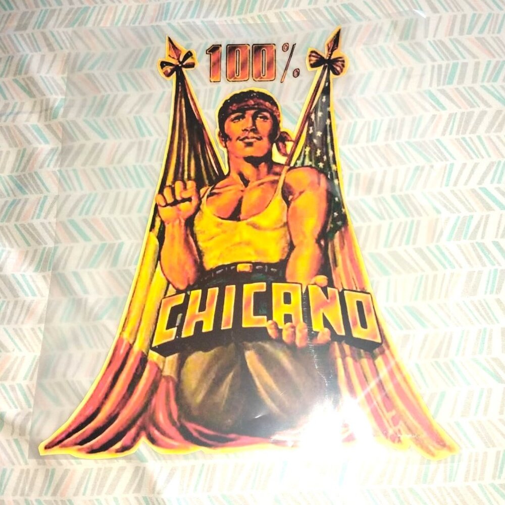 Vintage "100% CHICANO" - IRON ON TRANSFER - Heat Transfer Patch - Rare